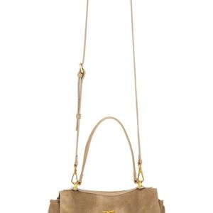 REVOLVE Beige Leather Crossbody with Gold Hardware